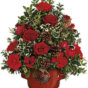 Teleflora's Holly & Pinecones Tree Bouquet