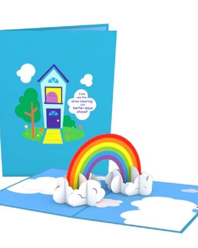 Size:
The Better Days Ahead Rainbow pop-up card is 5 inches wide by 7 inches tall.

Quantity:
One Lovepop with one blank envelope and the Lovepop Note, a little note card that slides away with your own personal touch.