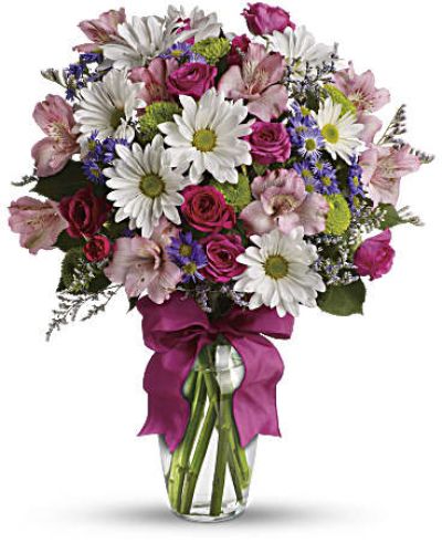 <div id="mark-3" class="m-pdp-tabs-marketing-description">Looking for the prettiest bouquet in town? We've got the perfect all-around choice! Pretty Please is a flower bouquet with all the right stuff - a lovely mix of fresh flowers in breezy shades of pink, white, lavender and more at a wonderfully reasonable price, all tied up with a big pink bow. A great way to make someone smile.</div>
&nbsp;
<div id="desc-3">
<ul>
 	<li>A mix of fresh flowers such as spray roses, daisy and button spray chrysanthemums, Monte Cassino asters and limonium, in shades of white, pink, green, purple and lavender.</li>
</ul>
</div>