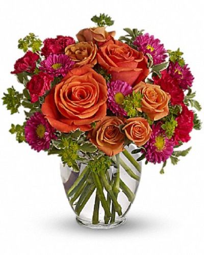 <hr />



<hr />

How sweet it will be when this dazzling arrangement arrives at someone's door. Very vibrant. Very vivacious. And very, very pretty.